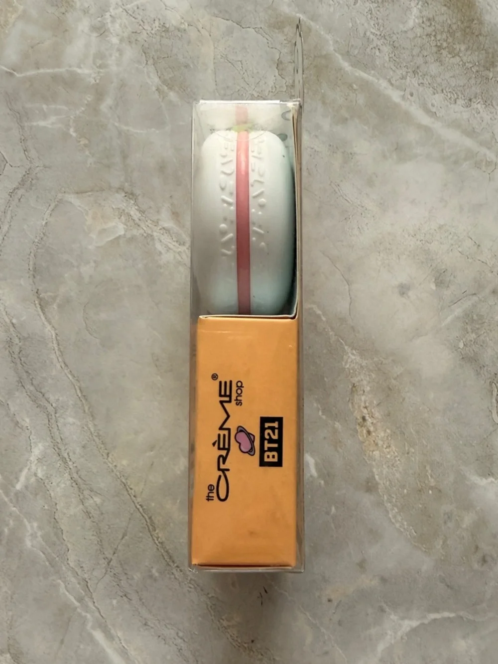 The Crème Shop x BT21 Macaron Lip Balm RJ Coral Tinted Honeydew Limited Edition